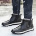 Men Comfy Genuine Leather Slip Resistance Warm Fur Lining Snow Boots