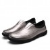 Men Casual Business Soft Sole Genuine Leather Slip On Oxfords