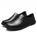 Men Casual Business Soft Sole Genuine Leather Slip On Oxfords