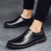 Men Casual Business Soft Sole Genuine Leather Slip On Oxfords