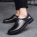 Men Casual Business Soft Sole Genuine Leather Slip On Oxfords