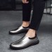 Men Casual Business Soft Sole Genuine Leather Slip On Oxfords