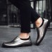 Men Casual Business Soft Sole Genuine Leather Slip On Oxfords