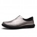 Men Casual Business Soft Sole Genuine Leather Slip On Oxfords