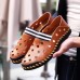 Men Casual Hollow Shoes Breathable Flats Soft Cortical Loafers