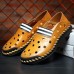 Men Casual Hollow Shoes Breathable Flats Soft Cortical Loafers