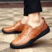 Men Casual Soft Sole Anti Collision Toe Genuine Leather Oxfords Shoes