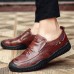 Men Casual Soft Sole Anti Collision Toe Genuine Leather Oxfords Shoes