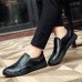 Men Casual Soft Sole Anti Collision Toe Genuine Leather Oxfords Shoes