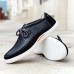 Lace Up Men Oxfords Casual Outdoor Flat Shoes In Leather