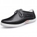 Lace Up Men Oxfords Casual Outdoor Flat Shoes In Leather