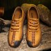 Menico Men Hand Stitching Soft Sole Casual Lace Up Oxfords Shoes