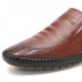 Men Hand Stitching Soft Sole Sole Genuine Leather Slip On Flat Oxfords