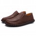 Genuine Leather Casual Slip On Soft Flat Oxfords For Men