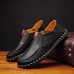 Genuine Leather Casual Slip On Soft Flat Oxfords For Men