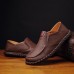 Genuine Leather Casual Slip On Soft Flat Oxfords For Men