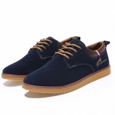 Men Suede Shoes Lace Up Round Toe Casual Outdoor Fashion Oxfords