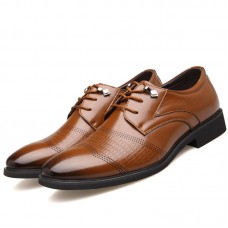 Men Brogue Carved Dress Shoes Business Casual Oxfords