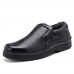 Men Casual Soft Genuine Leather Slip On Oxfords Leather Business Shoes