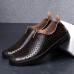 Banggood Shoes Men Comfy Breathable Hollow Outs Genuine Leather Slip On Oxfords