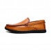 Men Casual Breathable Genuine Leather Slip On Oxfords Moc Toe Shoes