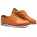 Men Soft Genuine Leather Lace Up Oxfords Shoes