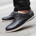 Men Soft Genuine Leather Lace Up Oxfords Shoes