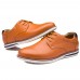 Men Soft Genuine Leather Lace Up Oxfords Shoes