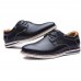 Men Soft Genuine Leather Lace Up Oxfords Shoes