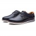 Men Soft Genuine Leather Lace Up Oxfords Shoes