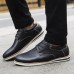 Men Soft Genuine Leather Lace Up Oxfords Shoes