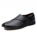 Men Genuine Leather Casual Business Hook Loop Driving Oxfords