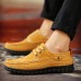 Men Comfortable Hnad Stitching Soft Sole Lace Up Oxfprds Shoes