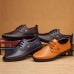 Men Breathable Hollow Out Genuine Leather Casual Oxfords Flats