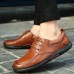 Men Casual Comfy Soft Sole Genuine Leather Lace Up Oxfords Shoes