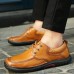 Men Casual Comfy Soft Sole Genuine Leather Lace Up Oxfords Shoes