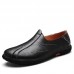 Men Soft Sole Genuine Leather Round Toe Slip On Oxfords