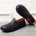 Men Soft Sole Genuine Leather Round Toe Slip On Oxfords