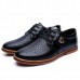 Large Size Men Casual Shoes Comfortable Breathable Lace-Up Leather Shoes