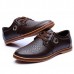 Large Size Men Casual Shoes Comfortable Breathable Lace-Up Leather Shoes