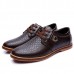 Large Size Men Casual Shoes Comfortable Breathable Lace-Up Leather Shoes