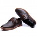 Large Size Men Casual Shoes Comfortable Breathable Lace-Up Leather Shoes