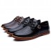 Large Size Men Casual Shoes Comfortable Breathable Lace-Up Leather Shoes