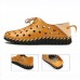 Men Casual Hand Stitching Hollow Outs Genuine Leather Oxfords