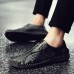 Men Comfort Hook Loop Knitted Stitches Flat Oxfords