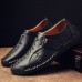 Men Comfort Hook Loop Knitted Stitches Flat Oxfords