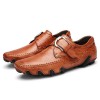 Men Casual Soft Hook Loop Genuine Leather Oxfords