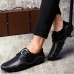 Men Casual Soft Hook Loop Genuine Leather Oxfords