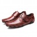 Men Casual Soft Hook Loop Genuine Leather Oxfords