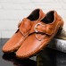 Men Casual Soft Hook Loop Genuine Leather Oxfords